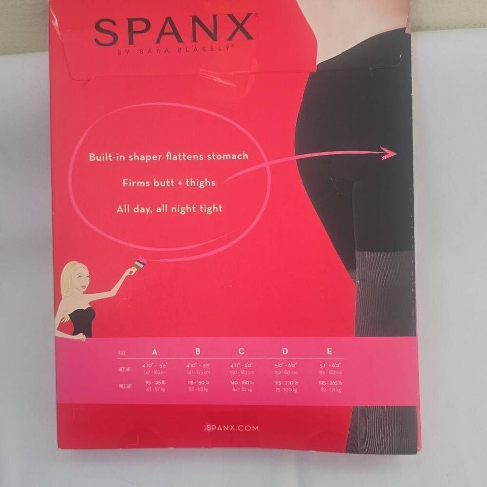 Spanx Tights! All Day Shaping, Patterned Leg, Black Opaque, NWT, Sz. 6/D View 3